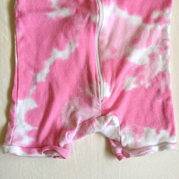 children's place pink tie-dye cotton summer zipper pajamas 12 months baby girl - Picture 4 of 6